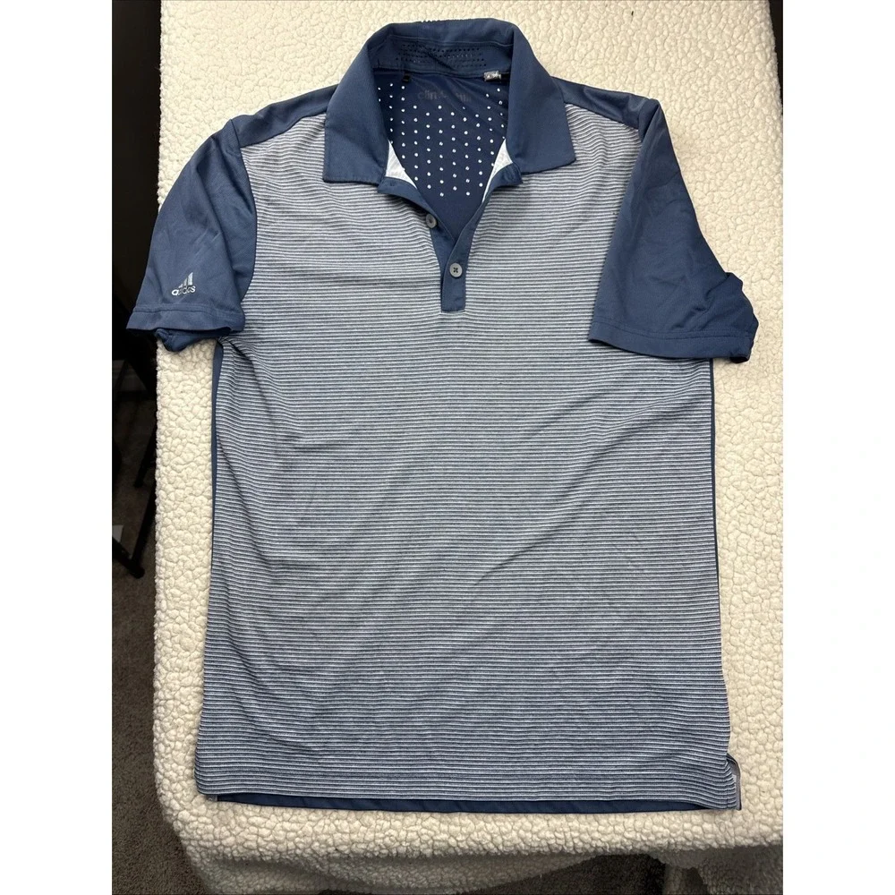 adidas Climachill Men's Polo Shirt Blue/Gray‎ S Short Sleeve Golf Breathable